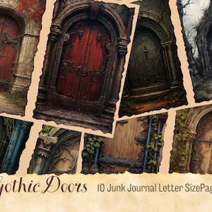 Gothic Gate Junk Journal kit, Mystic Gate Junk Journal Pages, Gothic Junk Journal Pages, Junk Journal Printable Paper Digital Collage Sheet