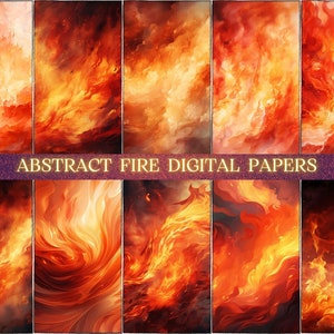 Fire Digital Paper, Fire Photo, Fire Textures - Fire Clipart JPG, Real Flames Scrapbook Paper, Realistic Fire Wallpaper WallArt