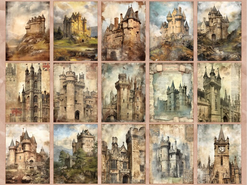 Medieval Castles Junk Journal Pages Scrapbook Kit - Etsy