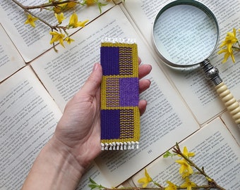 Handwoven bookmark for paper book lovers. Handmade gift for teacher, librarian, bookworm, sister, mother, friend, book nerd.