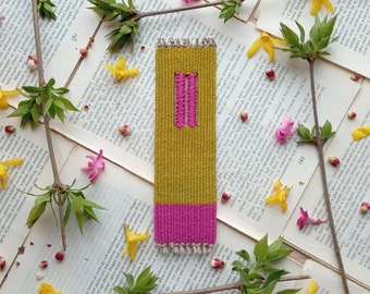 Handwoven bookmark for paper book lovers. Handmade gift for teacher, librarian, bookworm, sister, mother, friend, book nerd.