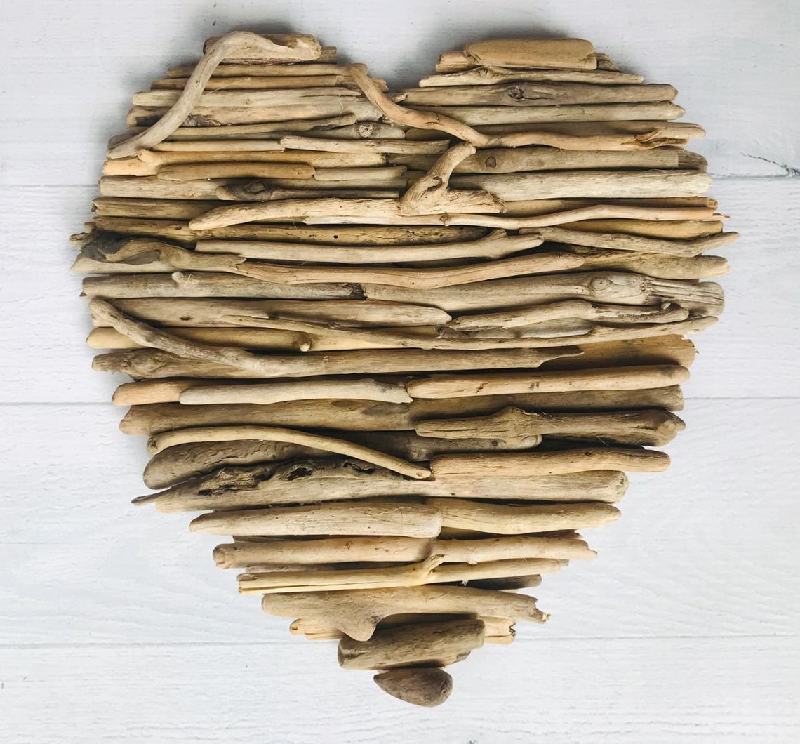 Driftwood Art Driftwood Heart Heart Wall Decor Handmade Art Etsy