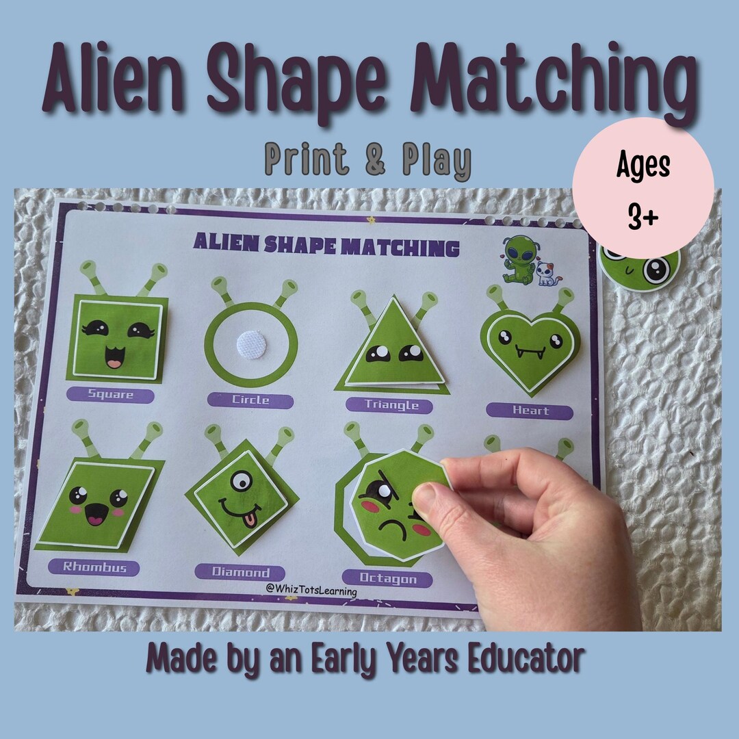 Alien Shape Matching Activity | Preschool Toddler Learning Game ...