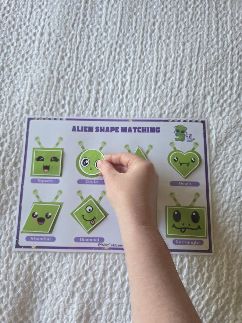 Alien Shape Matching Activity | Preschool Toddler Learning Game ...
