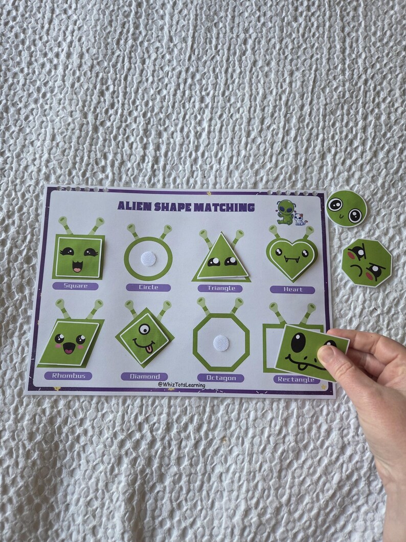 Alien Shape Matching Activity | Preschool Toddler Learning Game ...