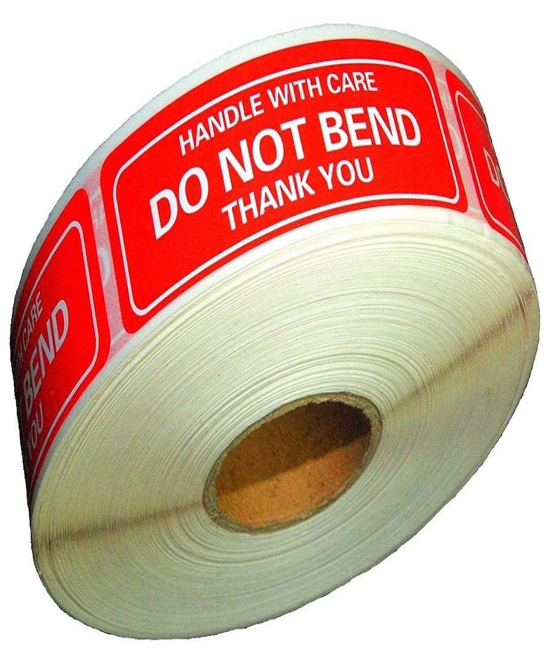 1 Roll 500 LabelsRoll 500 Labels Stickers 2 x 3 Handle with Care Do Not Bend Thank You Shipping Labels Stickers