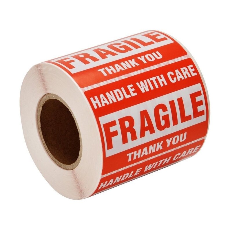 500 LabelsRoll 10 Rolls Thank You Shipping Labels Stickers 5000 Labels Fragile Stickers 2 x 3 Fragile Handle with Care