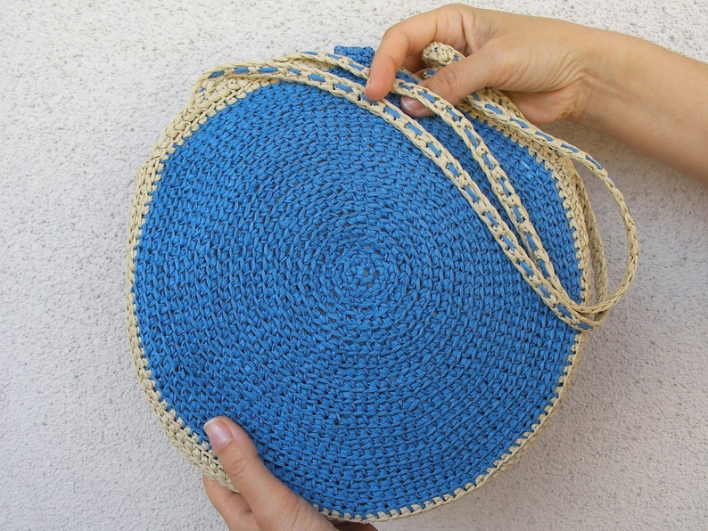 Crochet Round Bag Knit Circle Bag Stylish Round Women's Etsy