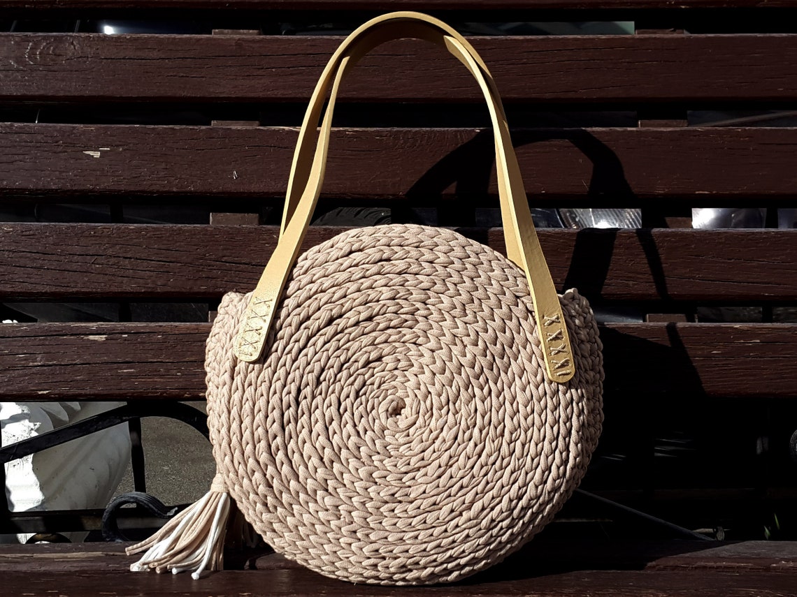 Crochet Pattern Crochet Round Bag Knit Circle Bag Stylish Etsy