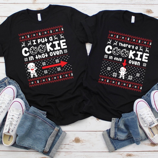 Christmas Pregnancy Announcement Shirts, Christmas Maternity Couples Sweatshirts, Ugly Christmas Sweaters, Christmas maternit, Cookie Oven