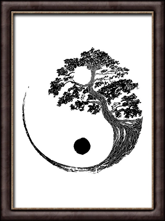 Yin Yang Bonsai Tree Instant Download Japanese Buddhist Zen Etsy Singapore