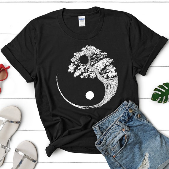 Yin Yang Bonsai Tree Japanese Buddhist Zen T-Shirt Yin Yang Bonsai Tree Japanese Buddhist Zen T-Shirt
