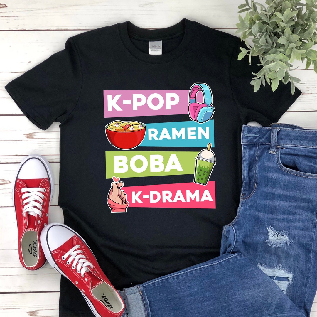 Kpop Ramen Boba Kdrama Shirt Anime Asian Culture Gift Korean Noodle