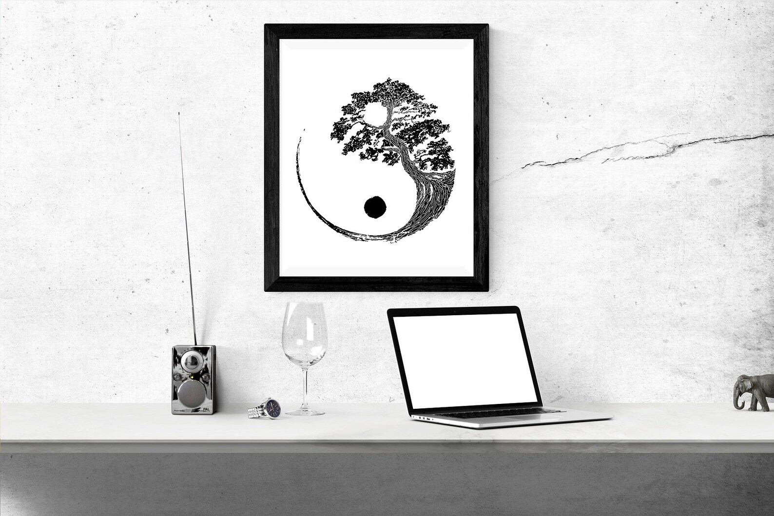 Yin Yang Bonsai Tree INSTANT DOWNLOAD Japanese Buddhist Zen Etsy
