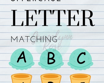 Uppercase Letter Matching, Preschool, Kindergarten, Homeschool, Alphabet
