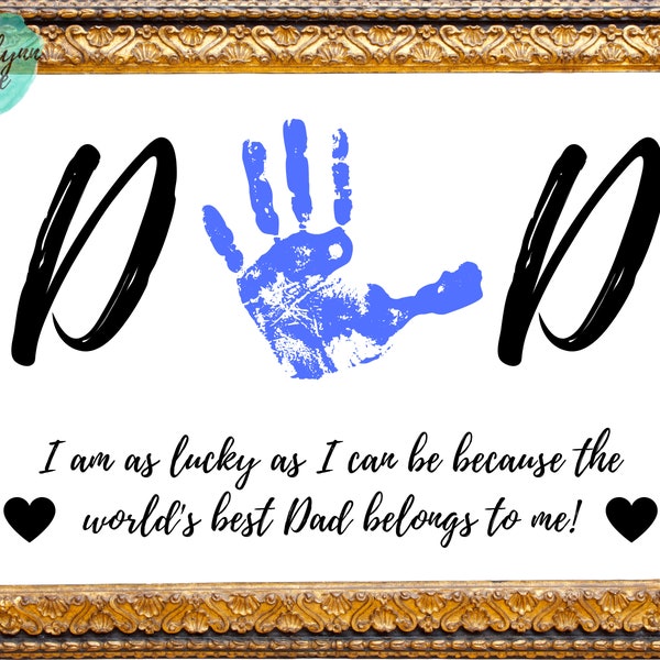 Handprint Keepsake gift for Dad, Father's Day poem, Handprint Art, DIY Kid Craft, Baby Handprint Keepsake Craft, Birthday Valentines Gift