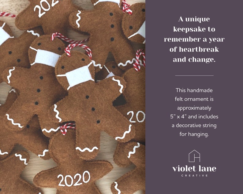 COVID Mask Gingerbread Ornament Christmas Pandemic 2020 Etsy
