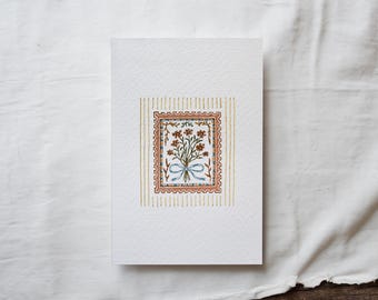 Floral handgemalte Fine Art Giclée Druck 4x6, 5x7, 8x10, Rosa Briefmarke