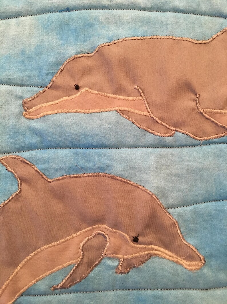Playful Dolphins Wall Hanging by Stitch ArtByReggie Etsy