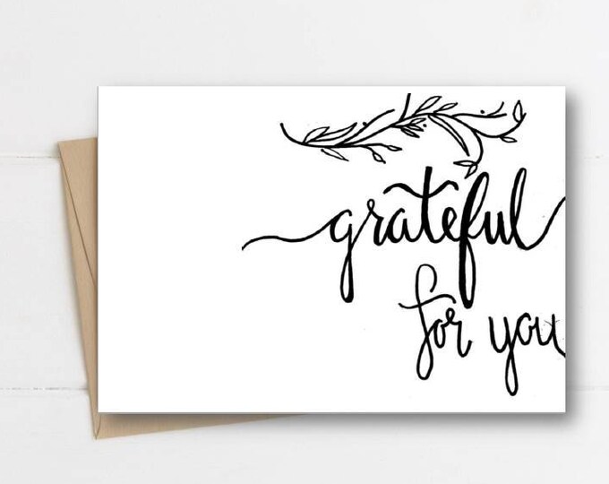 Simply Grateful Card Printable Thank You Notes Digital Etsy