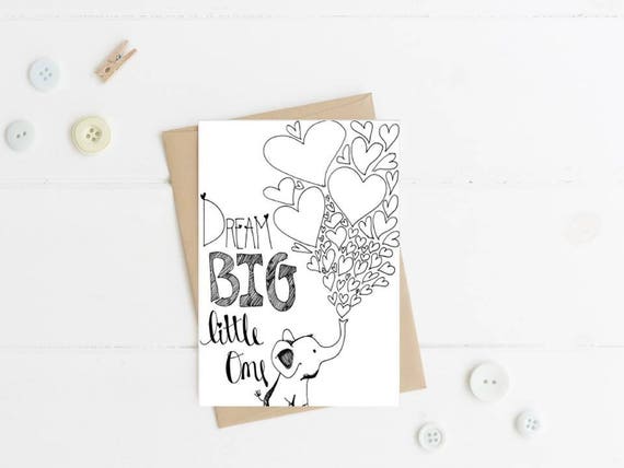 Dream Big Little One Printable New Baby Card Baby Shower Etsy