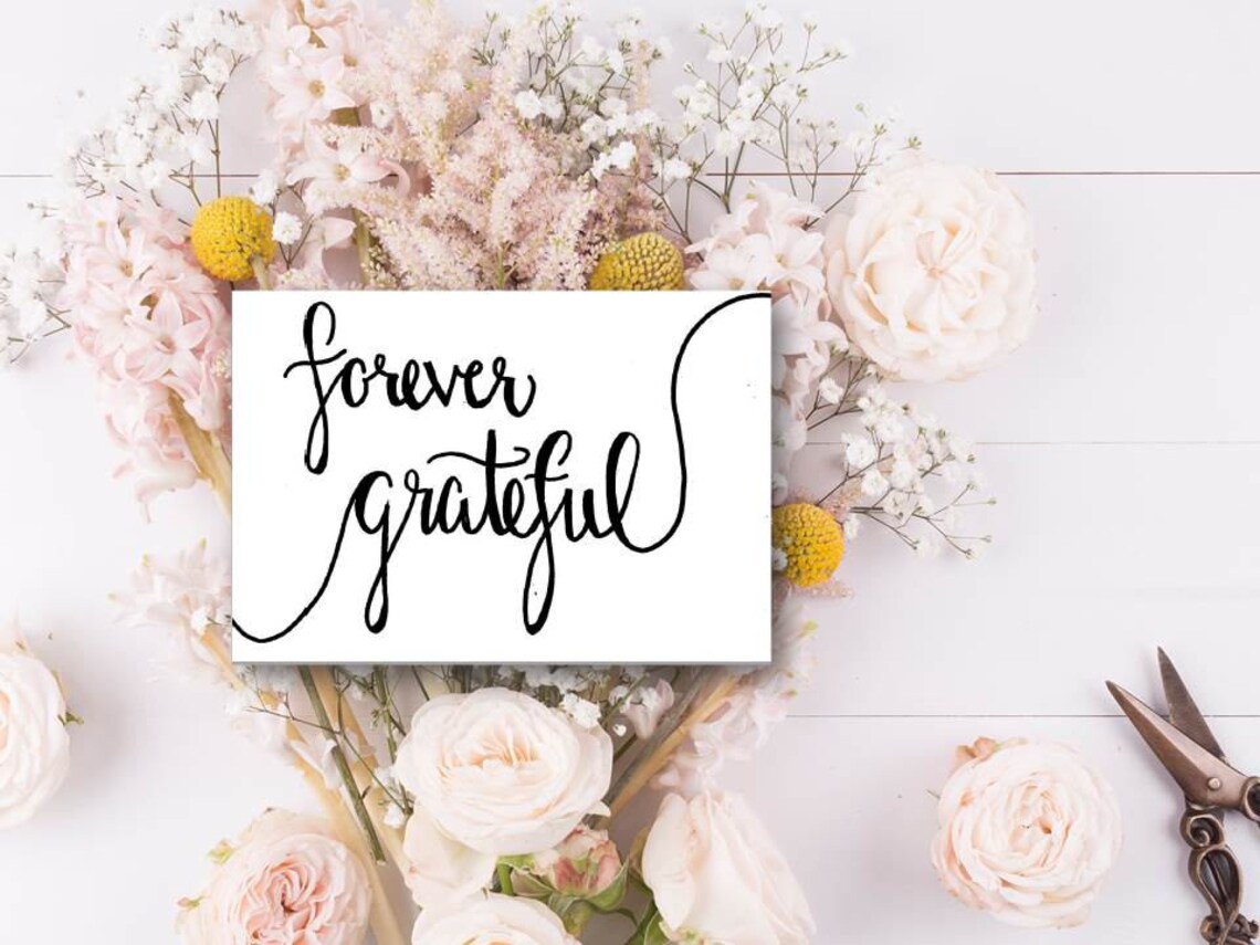 Printable wedding grateful card printable thank you card  Etsy