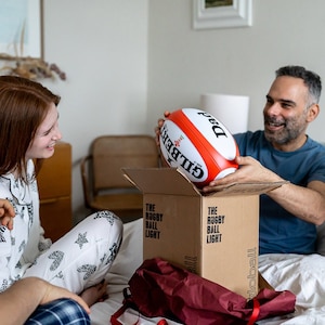 Personalised Rugby Ball Light - Perfect Rugby Gift, Bedside or Desk Lamp - Rugby Gift For Son, Daughter or Grandchild - Rugby Man Cave Decor