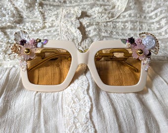 Pastel Pink Heart Shaped Cherub Sunglasses Filigree, Angel 