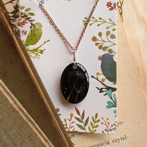 Real Dandelion Wish Necklace, Make a Wish Resin Jewellery for Her, Manifestation Amulet for Girlfriend, Spiritual Pendant, Birthday Gift