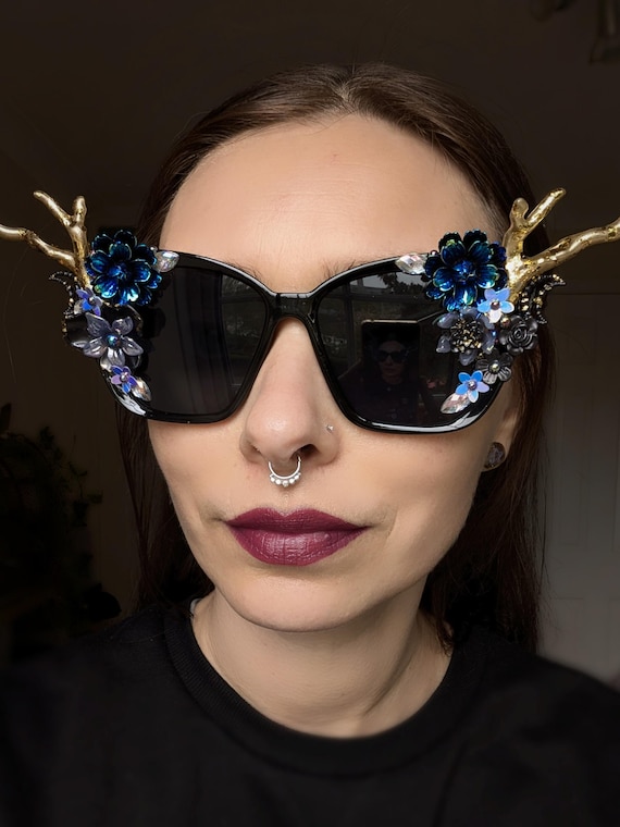 Dark Fairy Festival Sunglasses for Her, Whimsical Eyewear  display picture 1