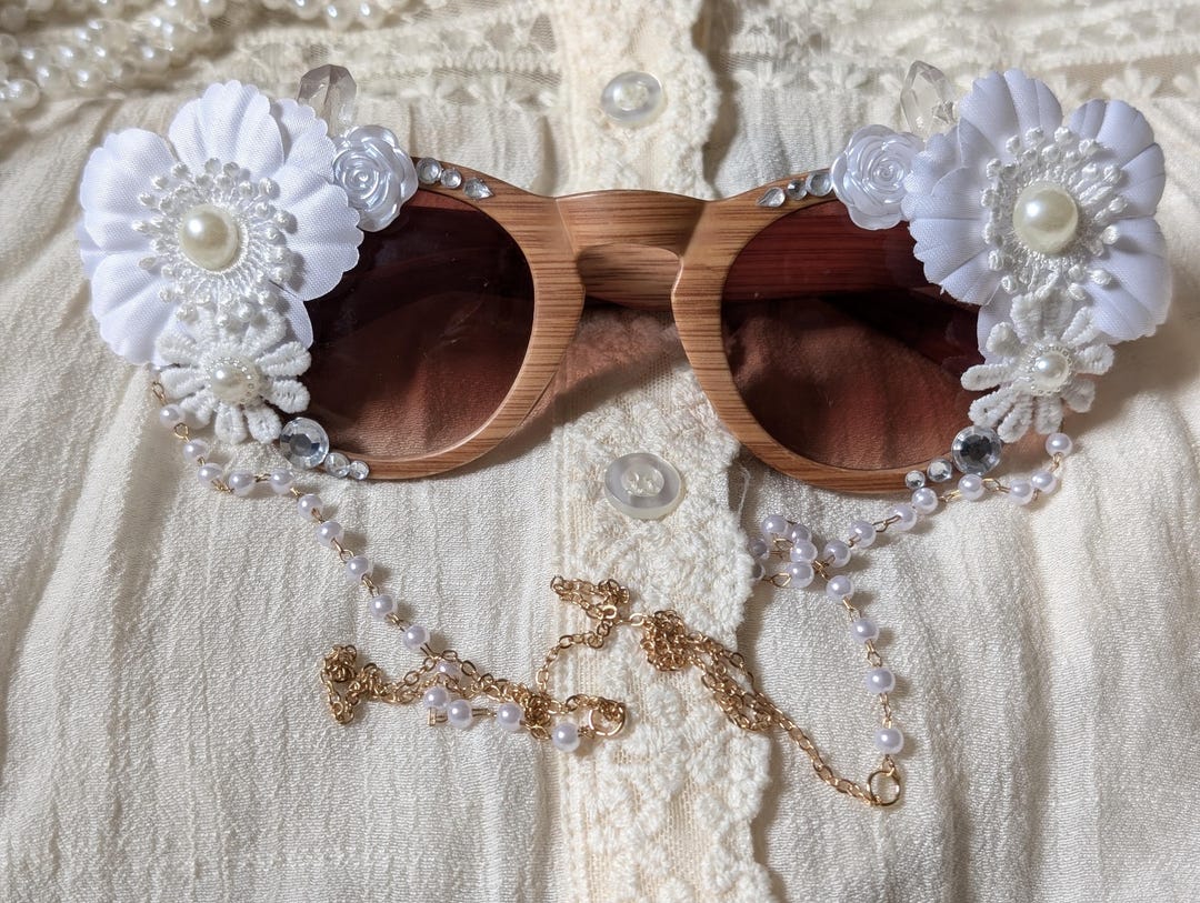 Floral Embellished Sunglasses - Silver Dolce & Gabbana Grey DG 4180 Floral Embellished Cat-Eye  main image 2