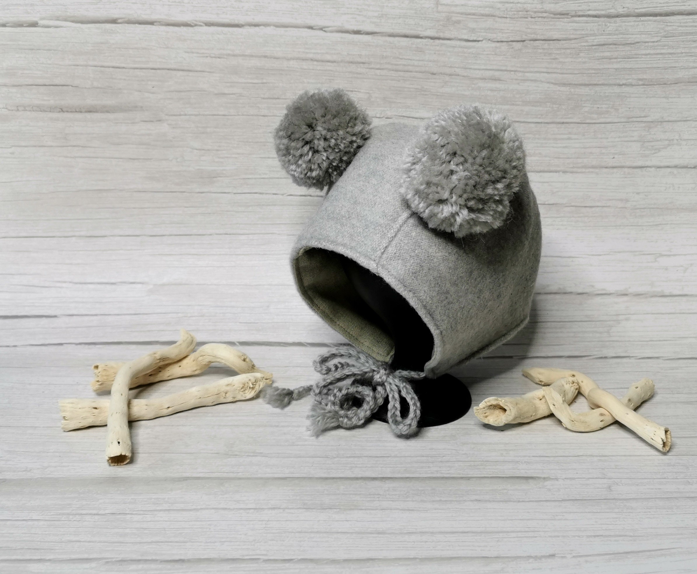 Cappello Pom Pom E Scaldacollo In Pura Lana Fatti A Mano, Set Di Ca... | Su - Foto 8