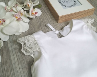 Mädchen Taufe Kleid, Taufe Kleid, Baby Taufe Kleid, Mädchen Spitze Kleid, besonderen Anlass Kleid, Blumenmädchen Kleid, weiße Baumwollkleid