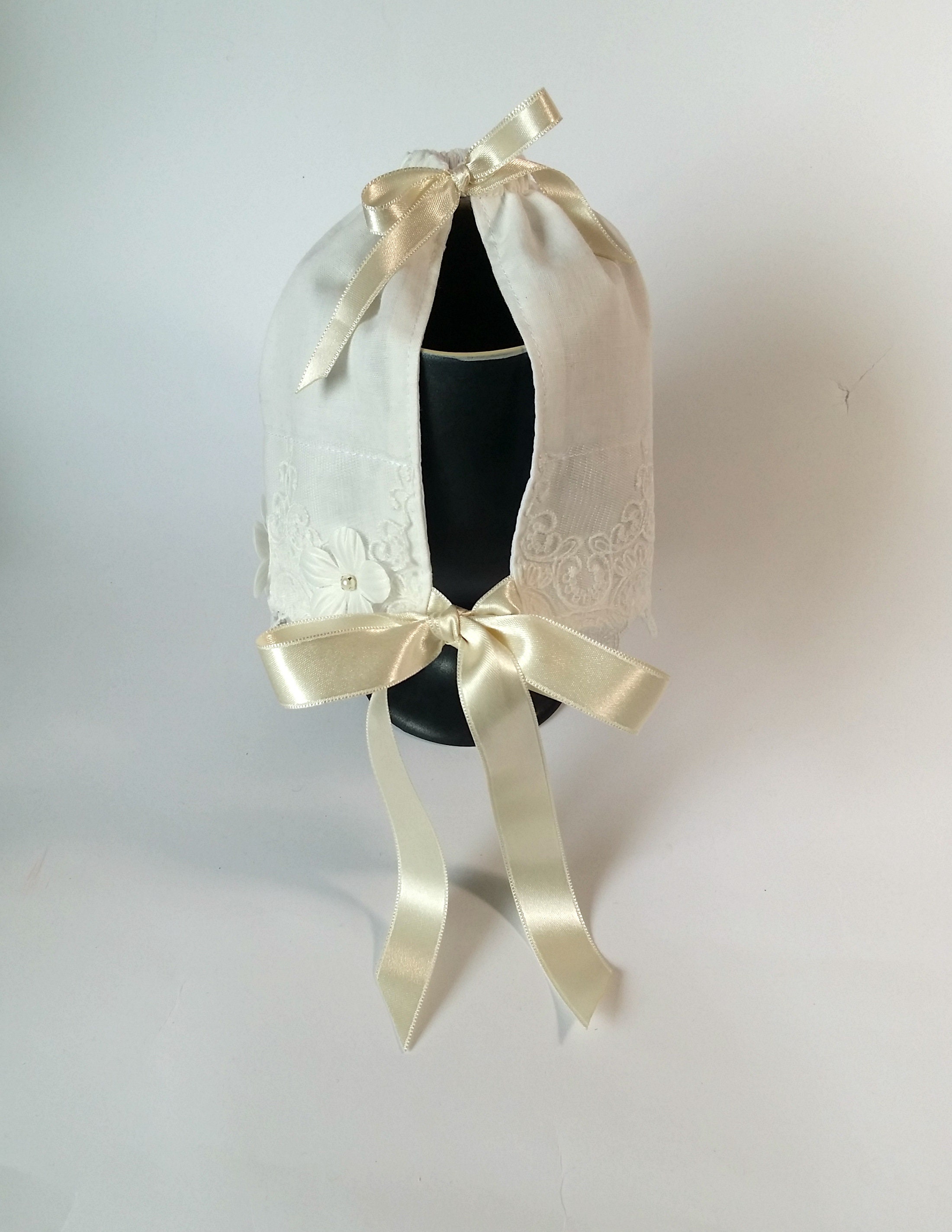 Baby Baptism Girl Hat for Christening White Cotton Etsy