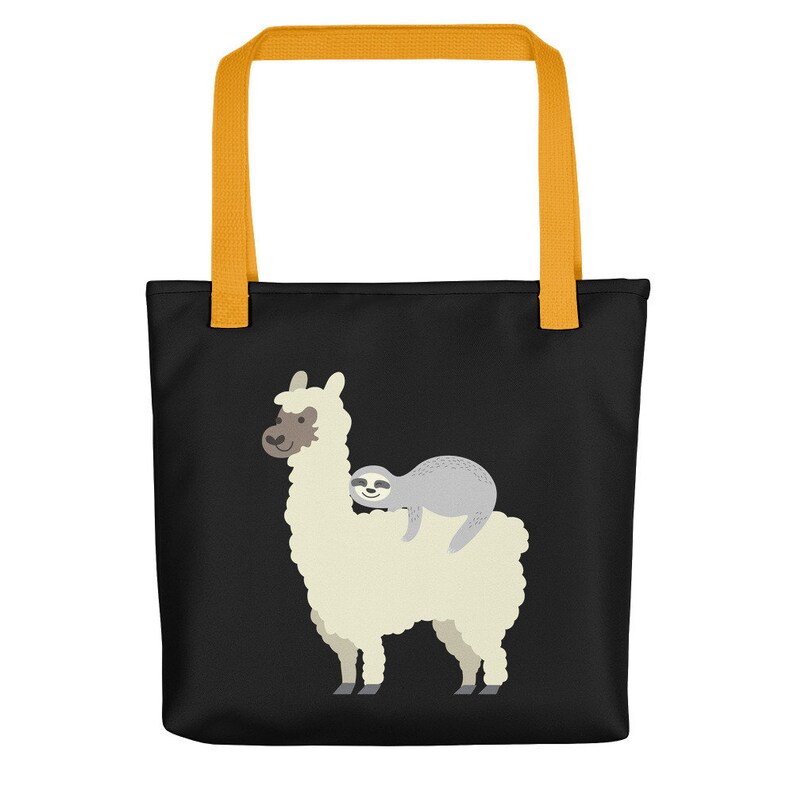 Cute /& Funny Sloth Sleeping On Llama Friend Tote bag