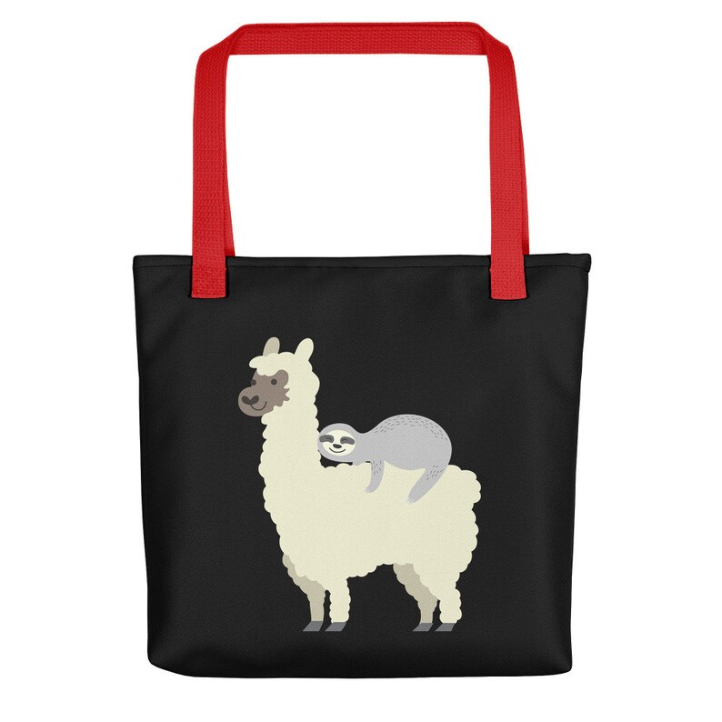 Cute /& Funny Sloth Sleeping On Llama Friend Tote bag