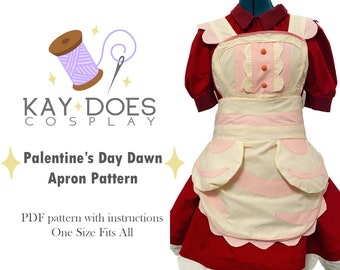 Pokemon Masters Palentine's Day/Valentine's Day Dawn Cosplay Apron Pattern