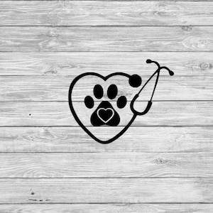 Veterinary Stethoscope Paw Print Cup or Car Decal - Etsy