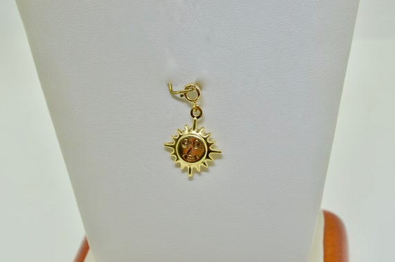 14K Yellow Gold Sun Charm - image 2