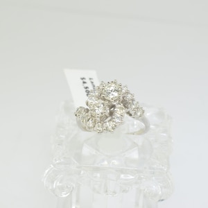 14 White Gold And Diamond Vintage Ring. Size 6