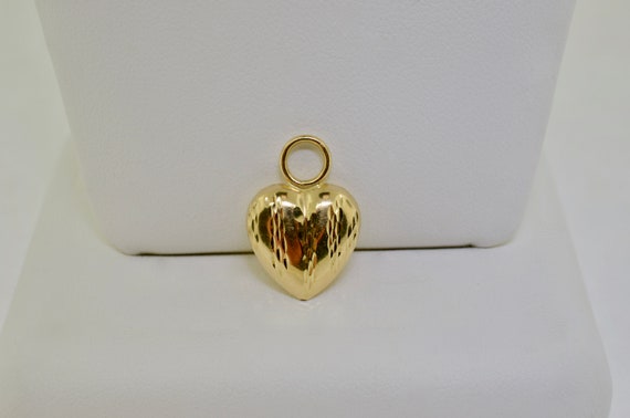 14K Yellow Gold Heart Charm - image 1