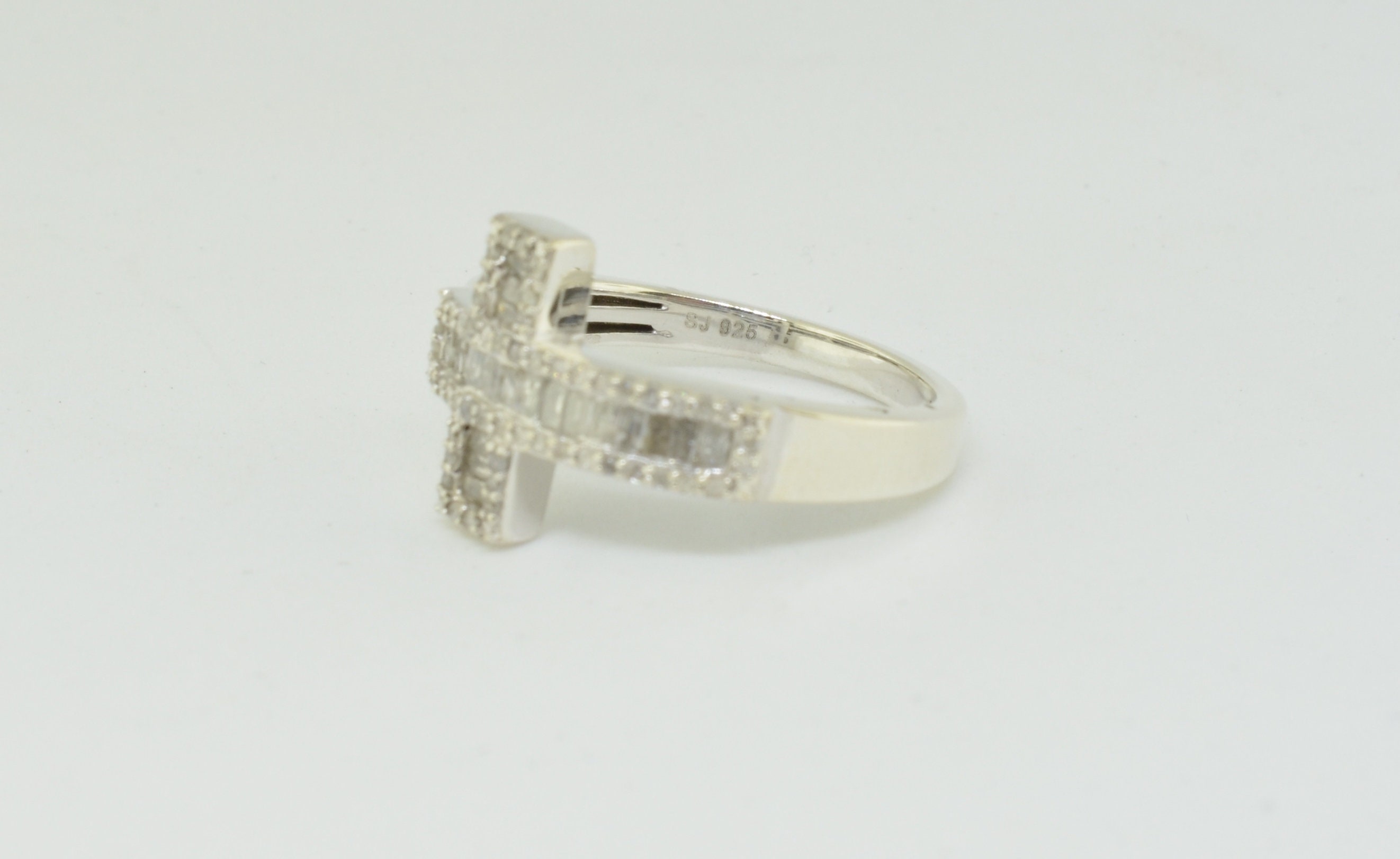 Crossed Flags Silver Ring main image 1