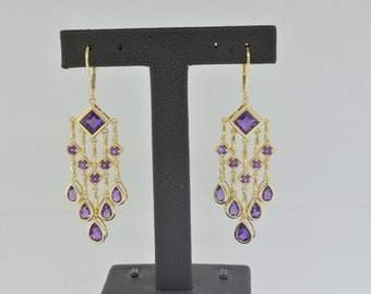 14k Gold and Amethyst Earrings