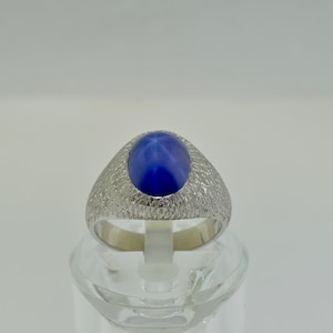 14K White Gold Star Sapphire Ring (size 10)