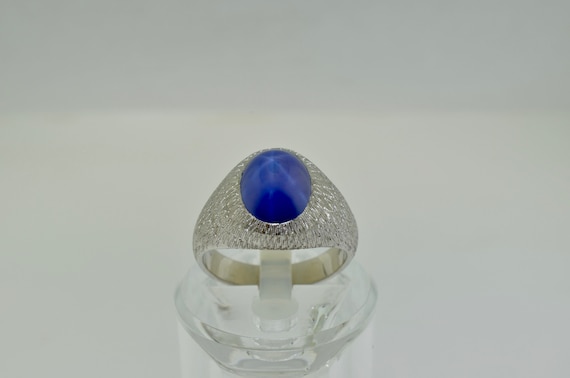 14K White Gold Star Sapphire Ring (size 10) - image 1