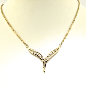 14k Yellow Gold And Diamond Necklace