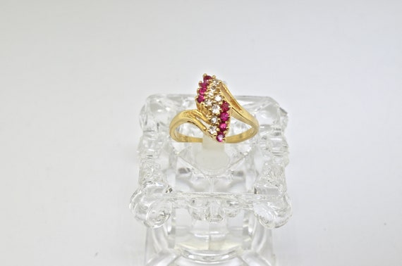 Vintage 14k Diamond And Ruby Ring - image 2