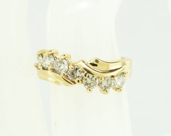 Vintage 14k Yellow Gold Diamond Wedding Ring 1.05 TCW Size 5