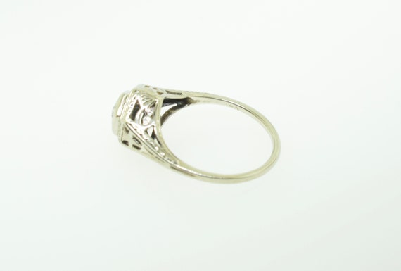 Antique 14K White Gold Ring With Diamond - image 8