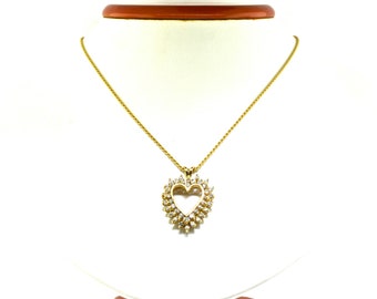 14k Gold And Diamond Heart Pendant